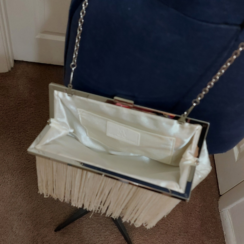 New York & Company Cream Fringed Crossbody Bag - Picture 5 of 6